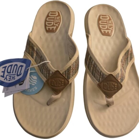 Hey Dude Men\'s Myers Mossy Oak Camo Flip Flops Size 9